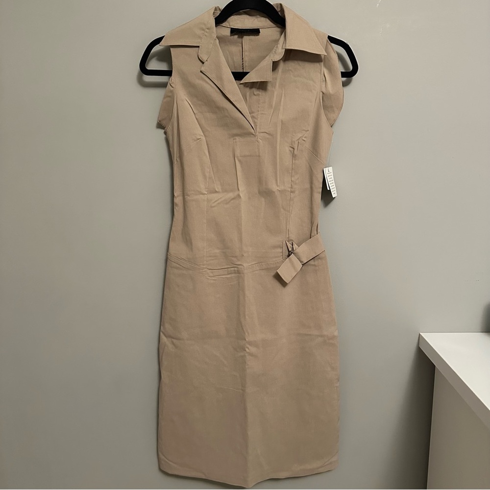 NWT Elegant Tan Sleeveless Dress Size 6
